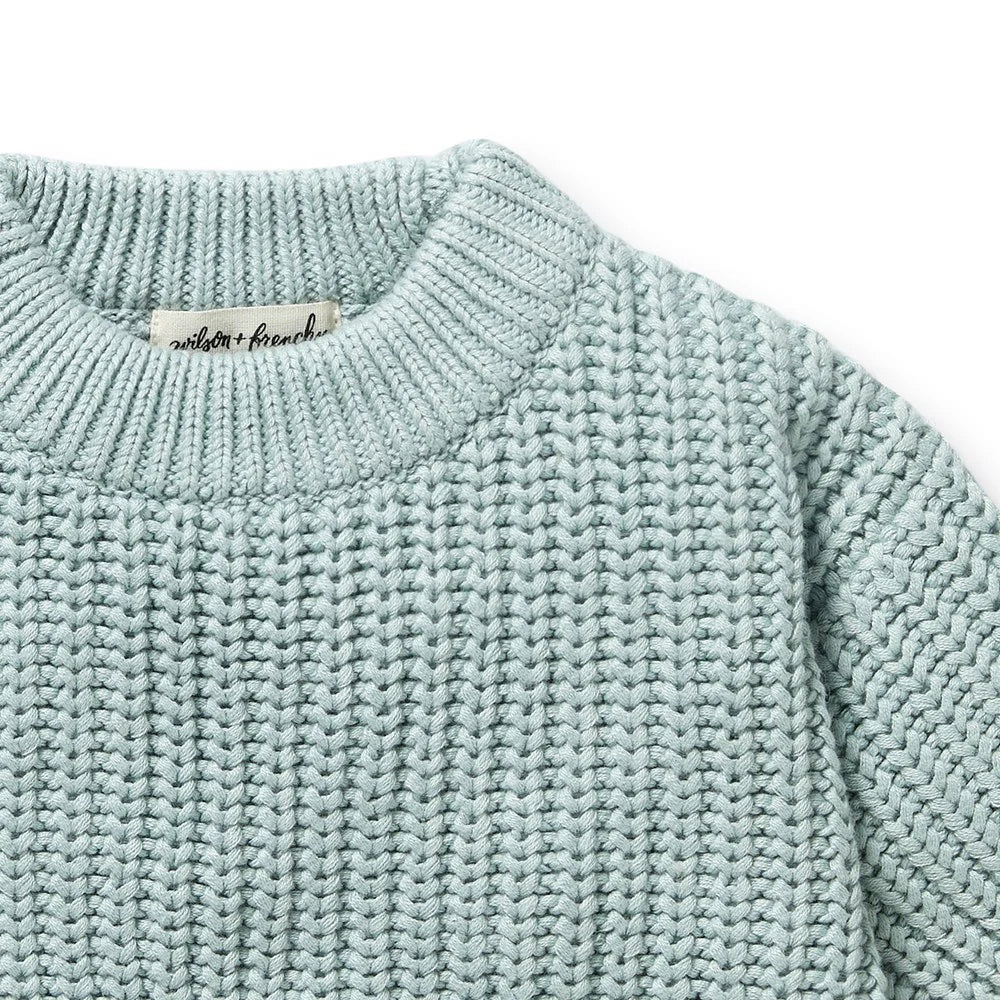 Wilson & Frenchy Duck Egg Organic Knitted Jumper