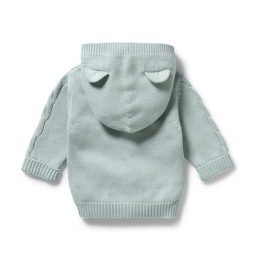 Wilson & Frenchy Duck Egg Organic Knitted Cable Jacket