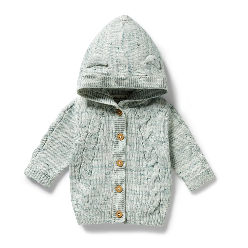 Wilson & Frenchy Moss Speckle Organic Knitted Cable Jacket