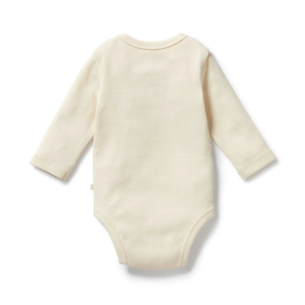 Wilson & Frenchy Buttermilk Organic Rib Long Sleeved Bodysuit - Buttermilk