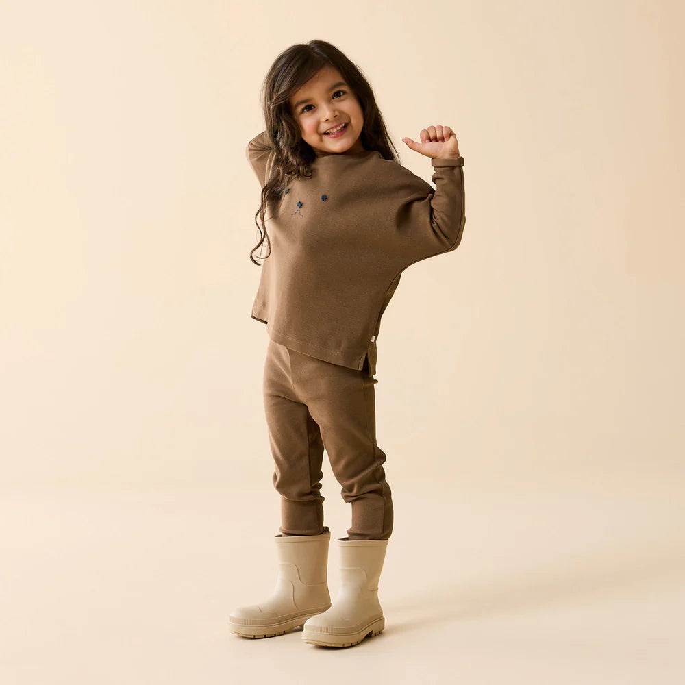 Wilson & Frenchy Nutmeg Organic Rib Long Sleeved Top