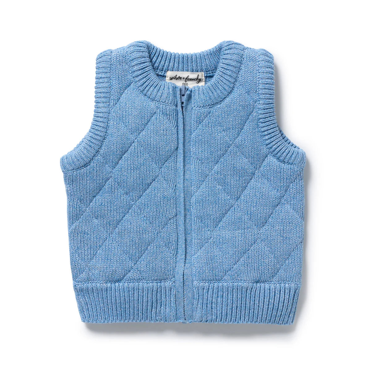 Wilson & Frenchy Frosted Blue Organic Knitted Vest
