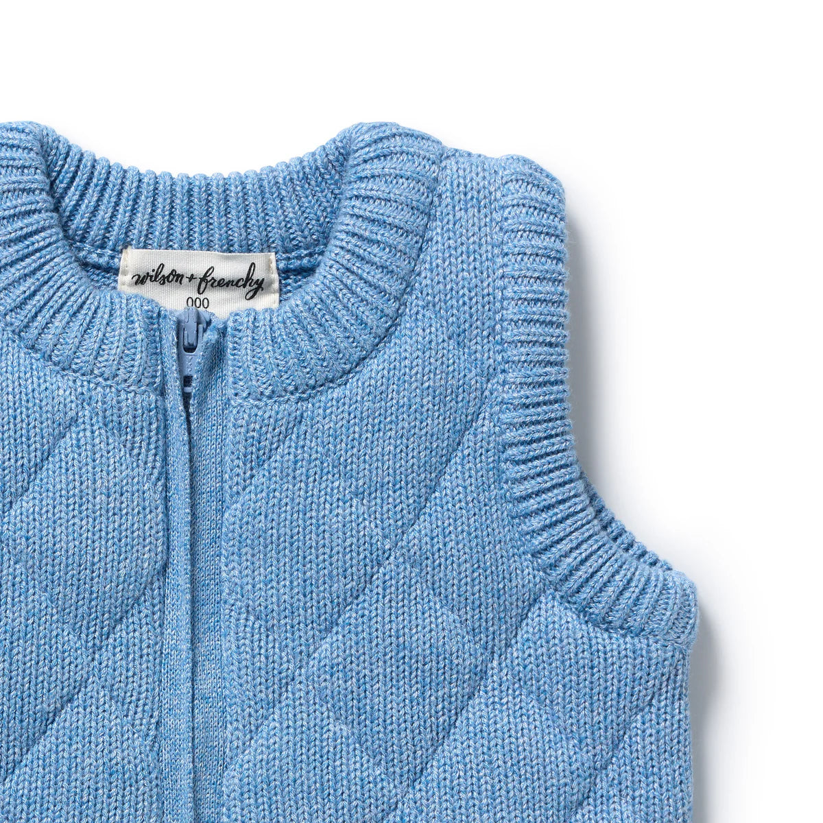 Wilson & Frenchy Frosted Blue Organic Knitted Vest