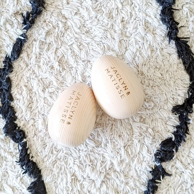Jaclyn & Matisse Wooden Egg Shaker Pair