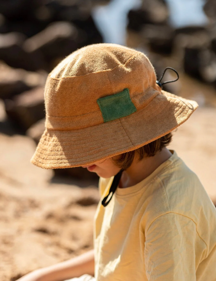 Acorn Terry Towelling Bucket Hat- Caramel