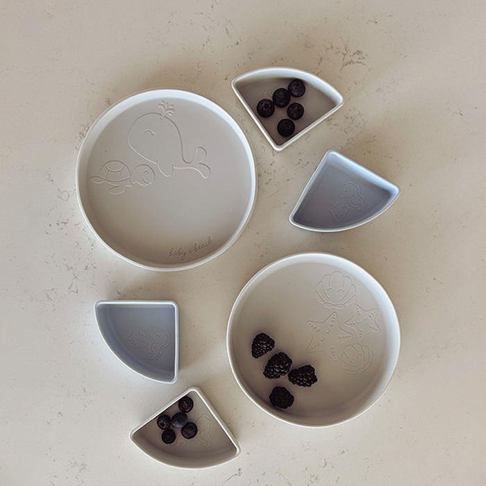 Baby by Beach Multi-Use Divider Tableware Set - Misty Sky