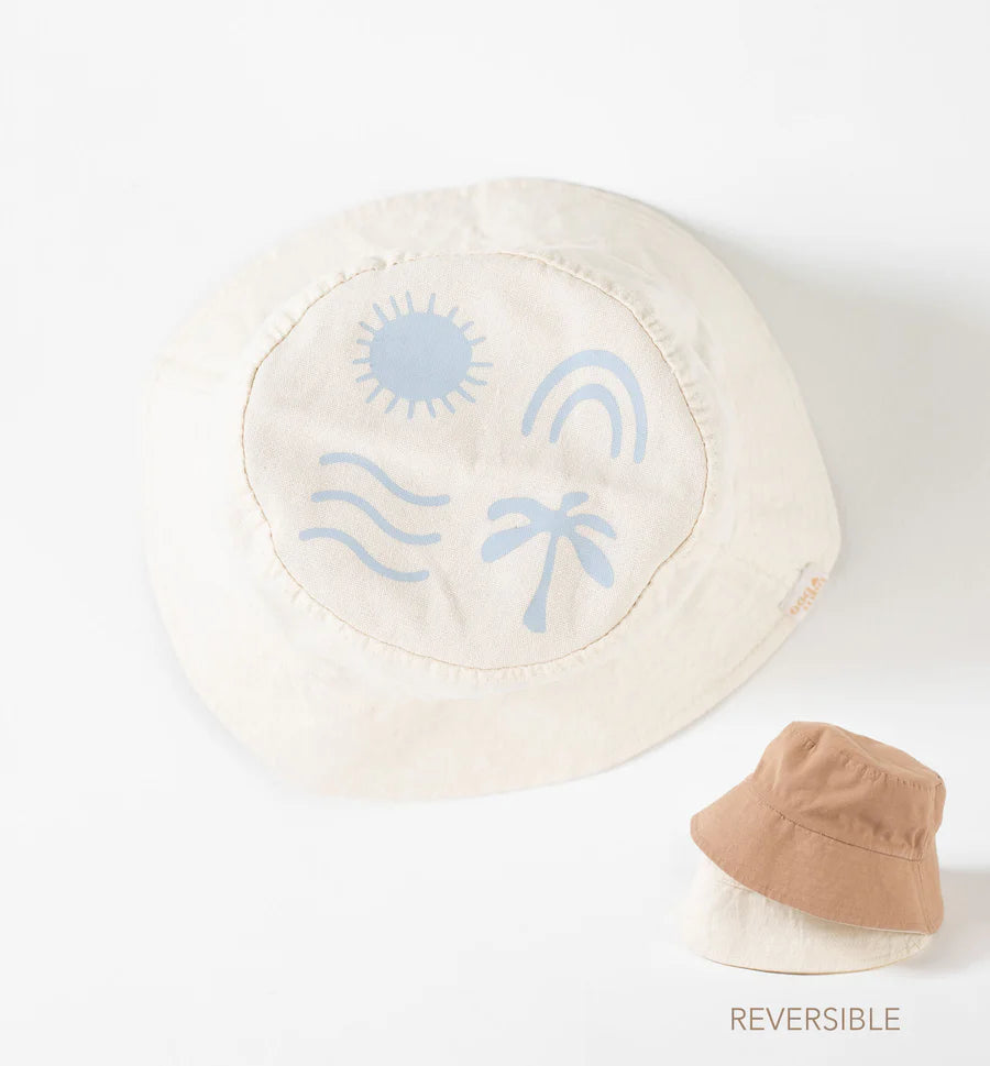 Bam loves Boo Reversible Bucket Hat - Solstice / Mocha