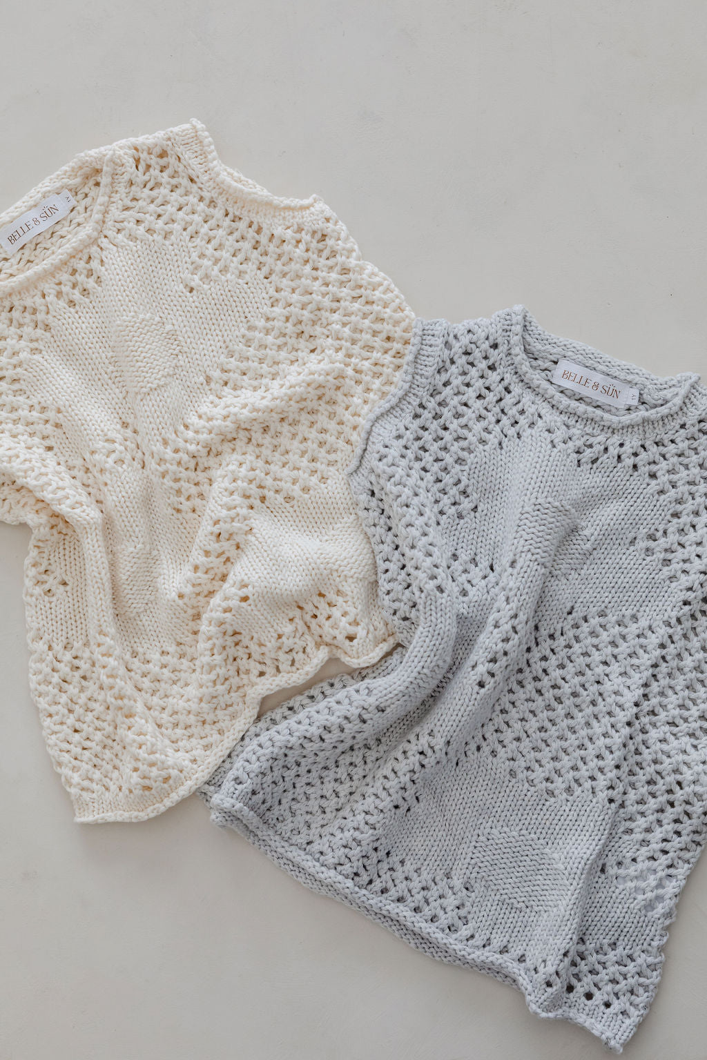 Belle & Sun Crochet Beach Dress - Cloud