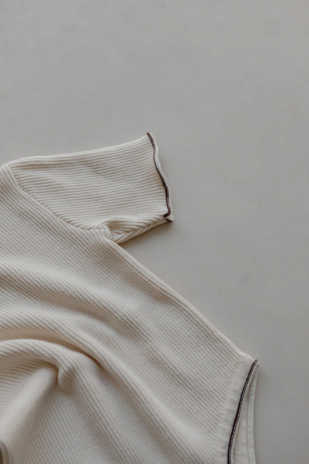 Belle & Sun Ribbed Romper - Natural