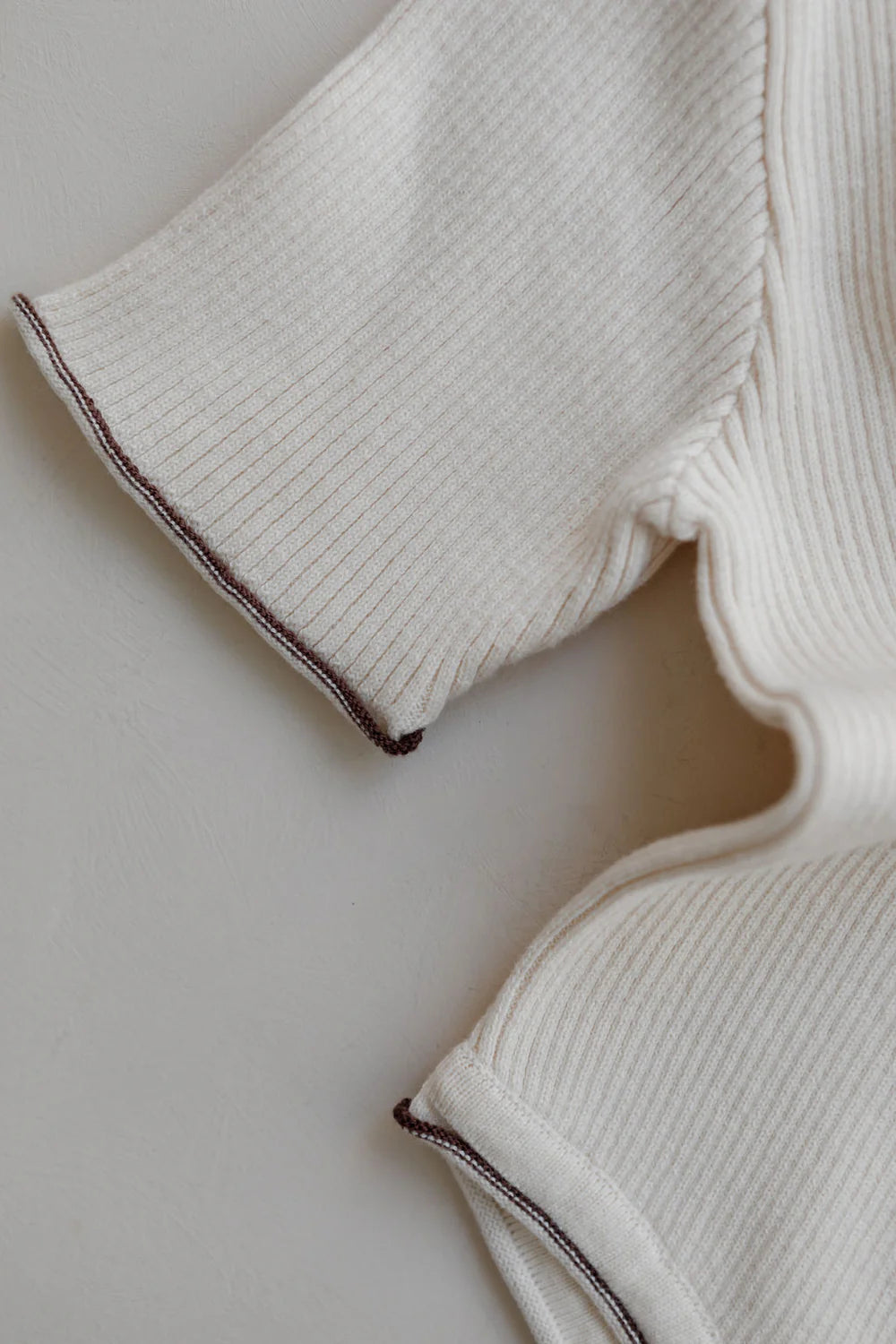 Belle & Sun Ribbed Romper - Natural