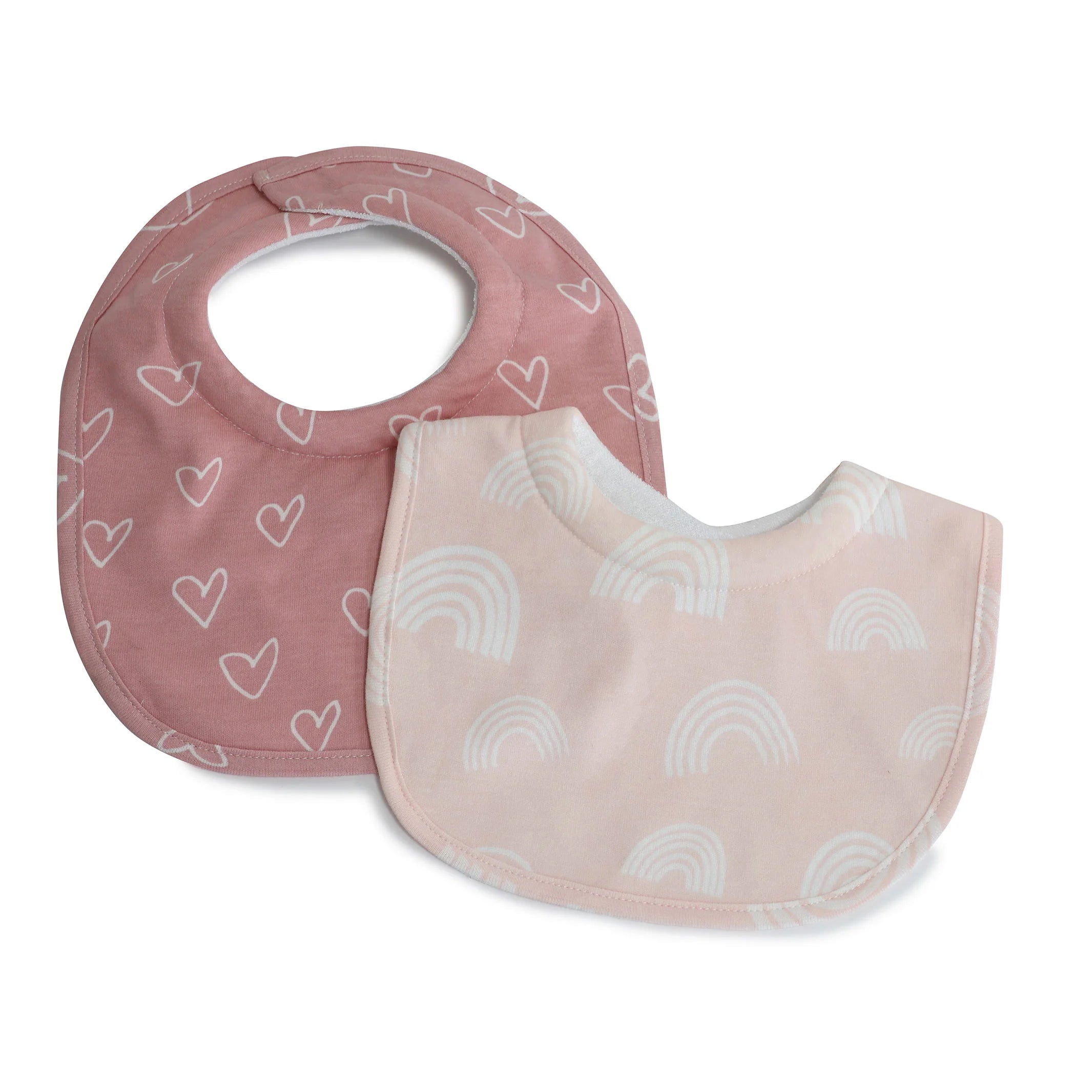 Bubba Blue Nordic Dribble Bib 2pack Berry Heart/ Rose Rainbow