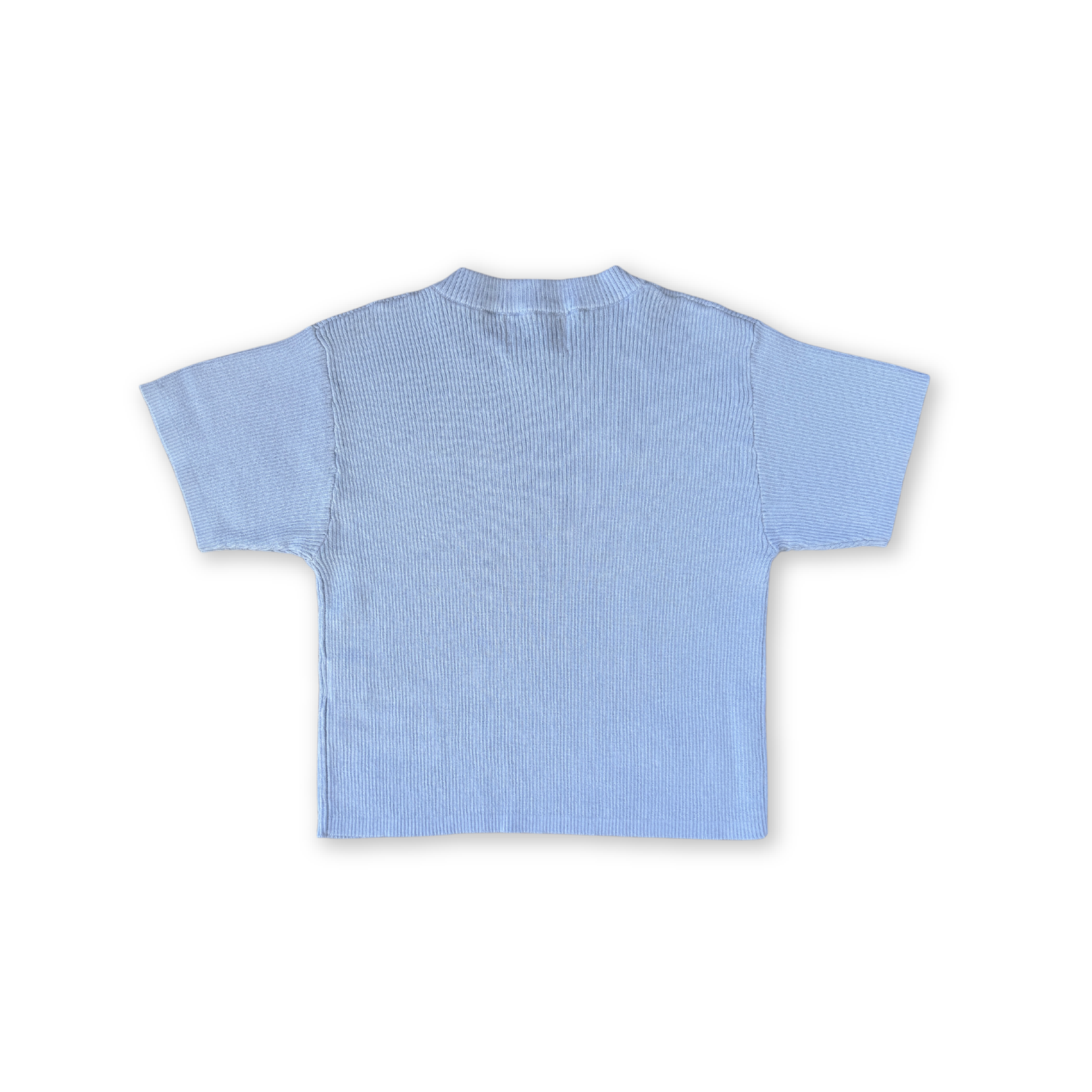 Grown Organic Ribbed Knit Logo Tee - Ocean
