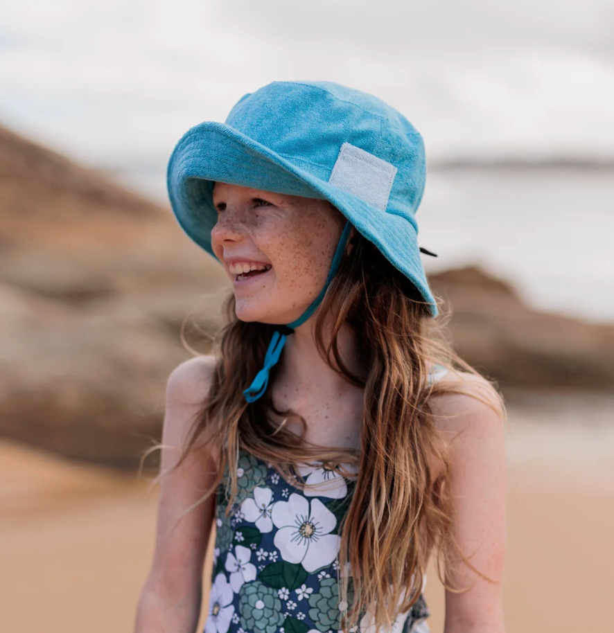Acorn Terry Towelling Bucket Hat - Azure