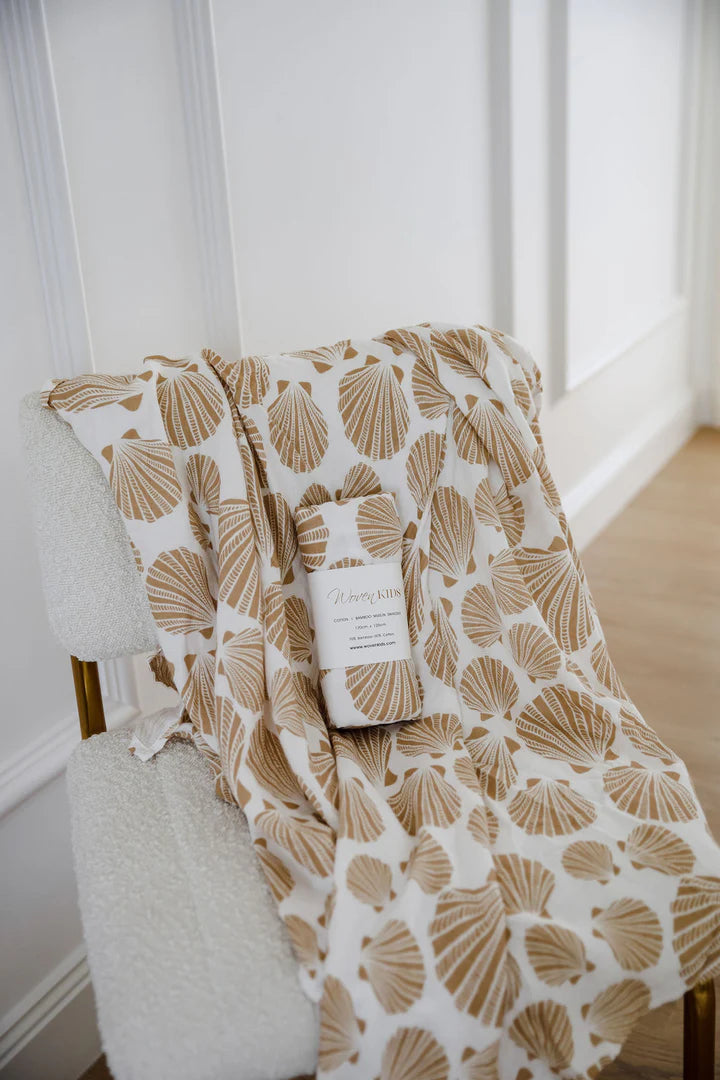 Woven Kids - Cotton & Bamboo Swaddle - Coast