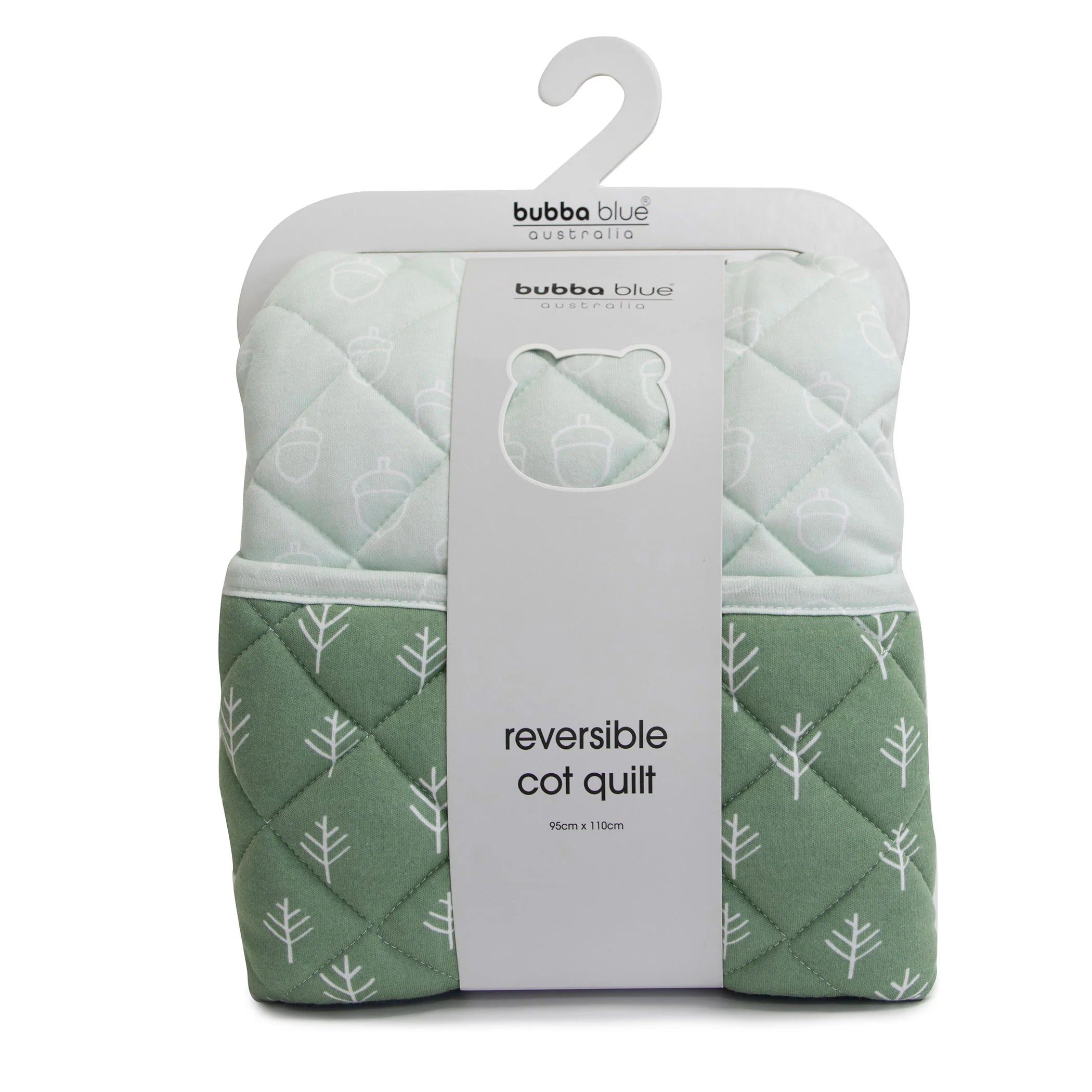 Bubba Blue Nordic Reversible Cot Quilt Avocado/Forest