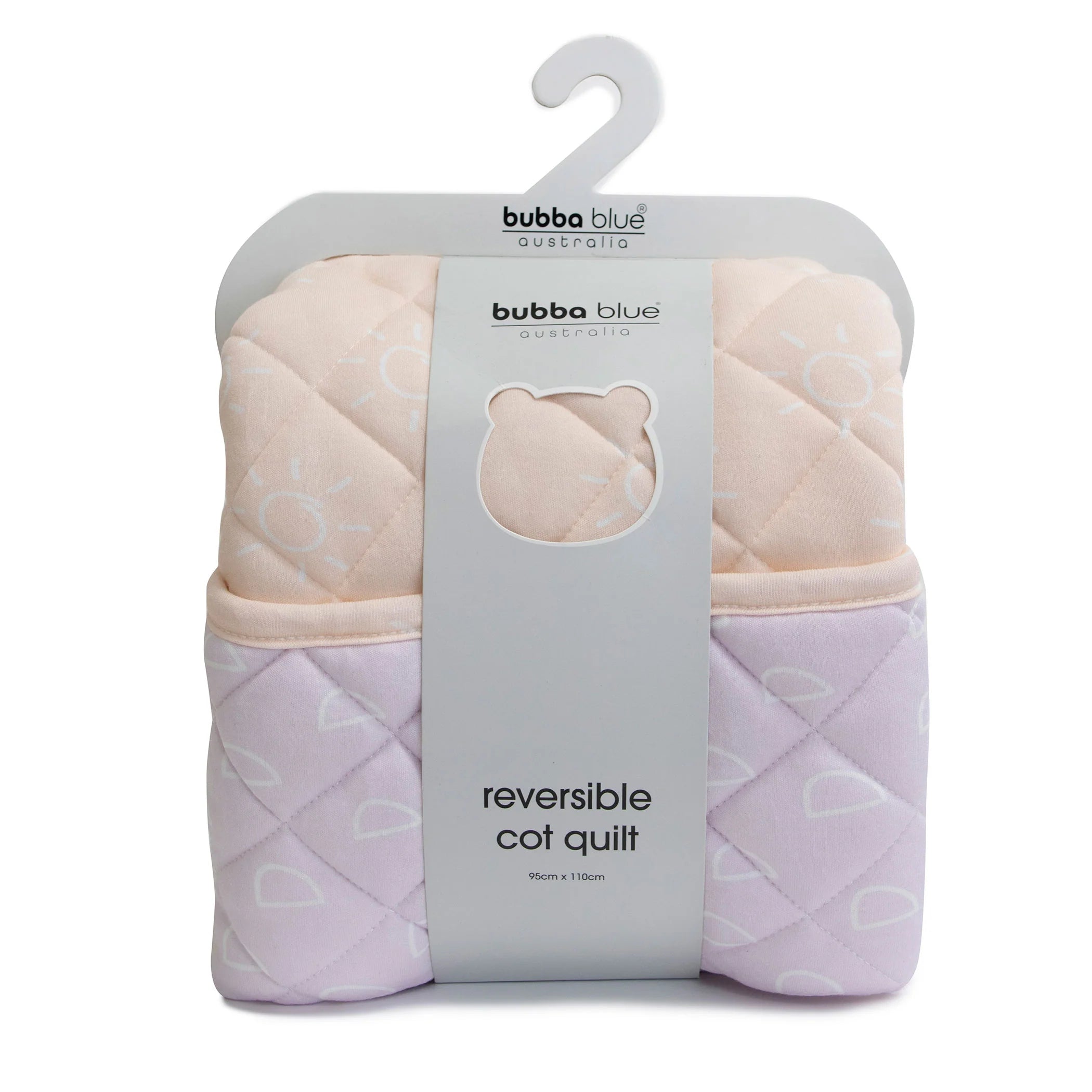 Bubba Blue Nordic Reversible Cot Quilt Peach/Lilac