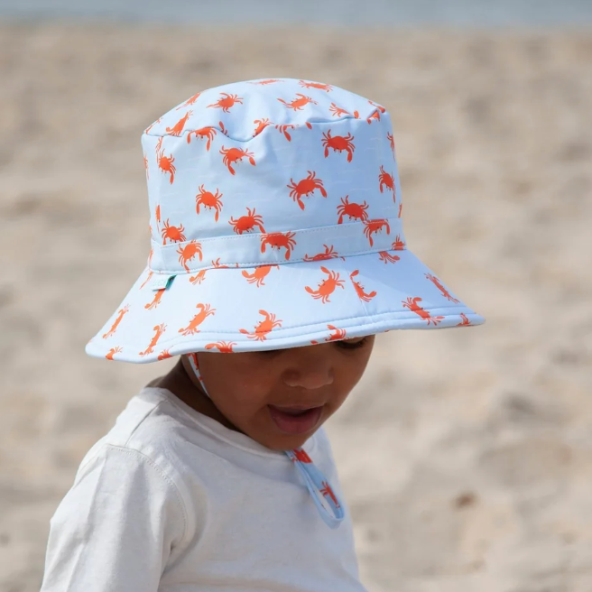 Acorn Kids Crab Swim Bucket Hat - Blue/Orange/White