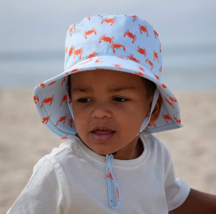 Acorn Kids Crab Swim Bucket Hat - Blue/Orange/White