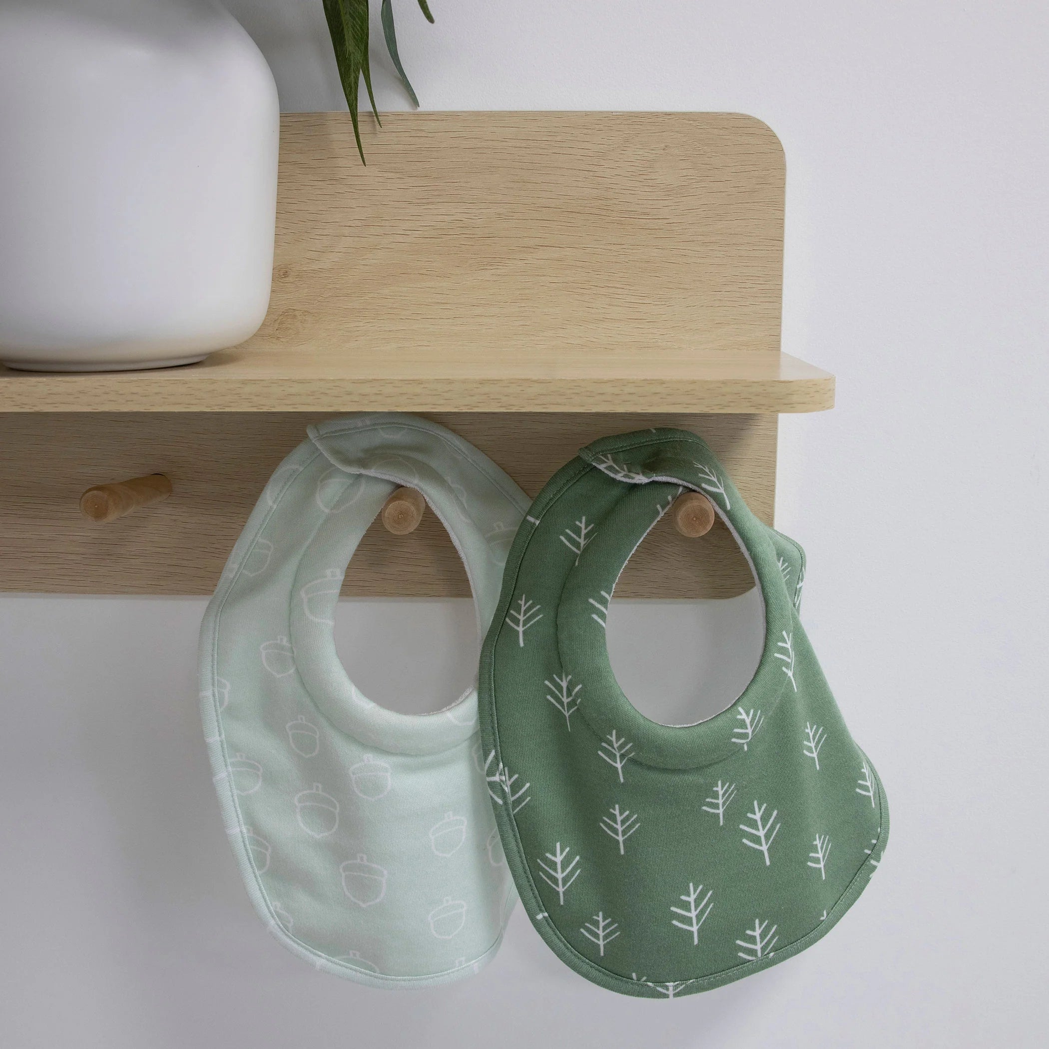 Bubba Blue Nordic Dribble Bib 2pack Avocado/Forest
