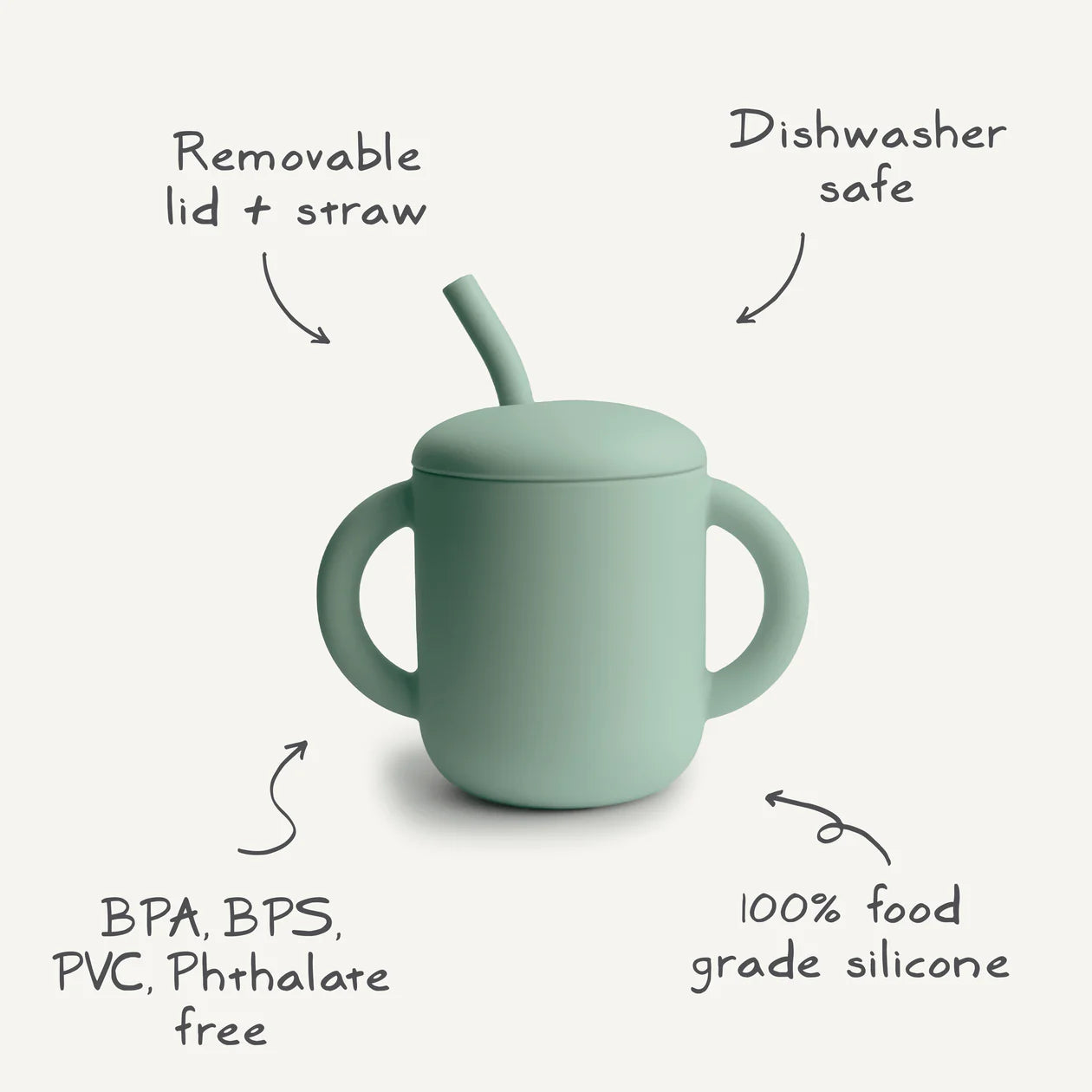 Mushie Silicone Training Cup & Straw - Natural