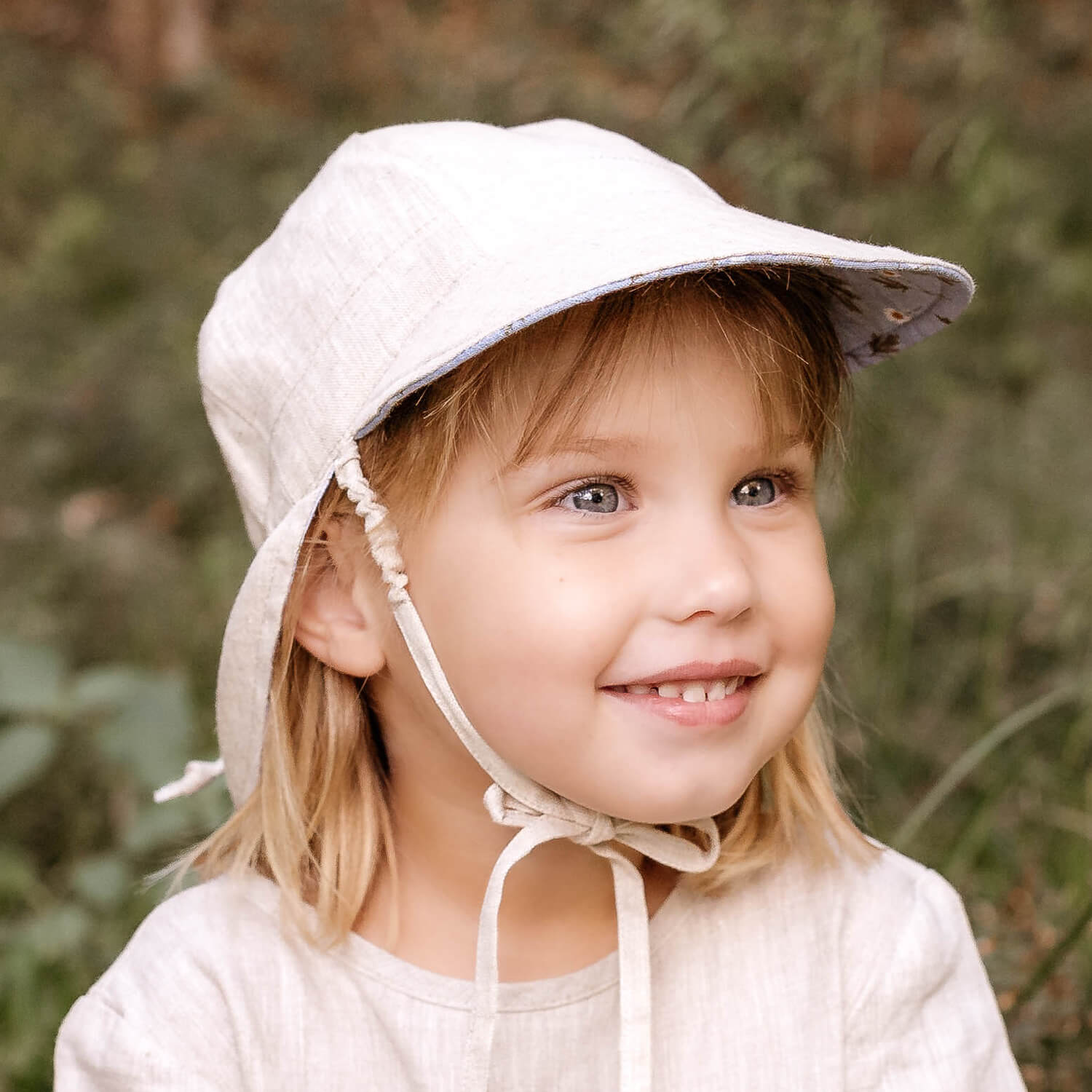 Bedhead Hats 'Lounger' Baby Reversible Flap Sun Hat - Daisy