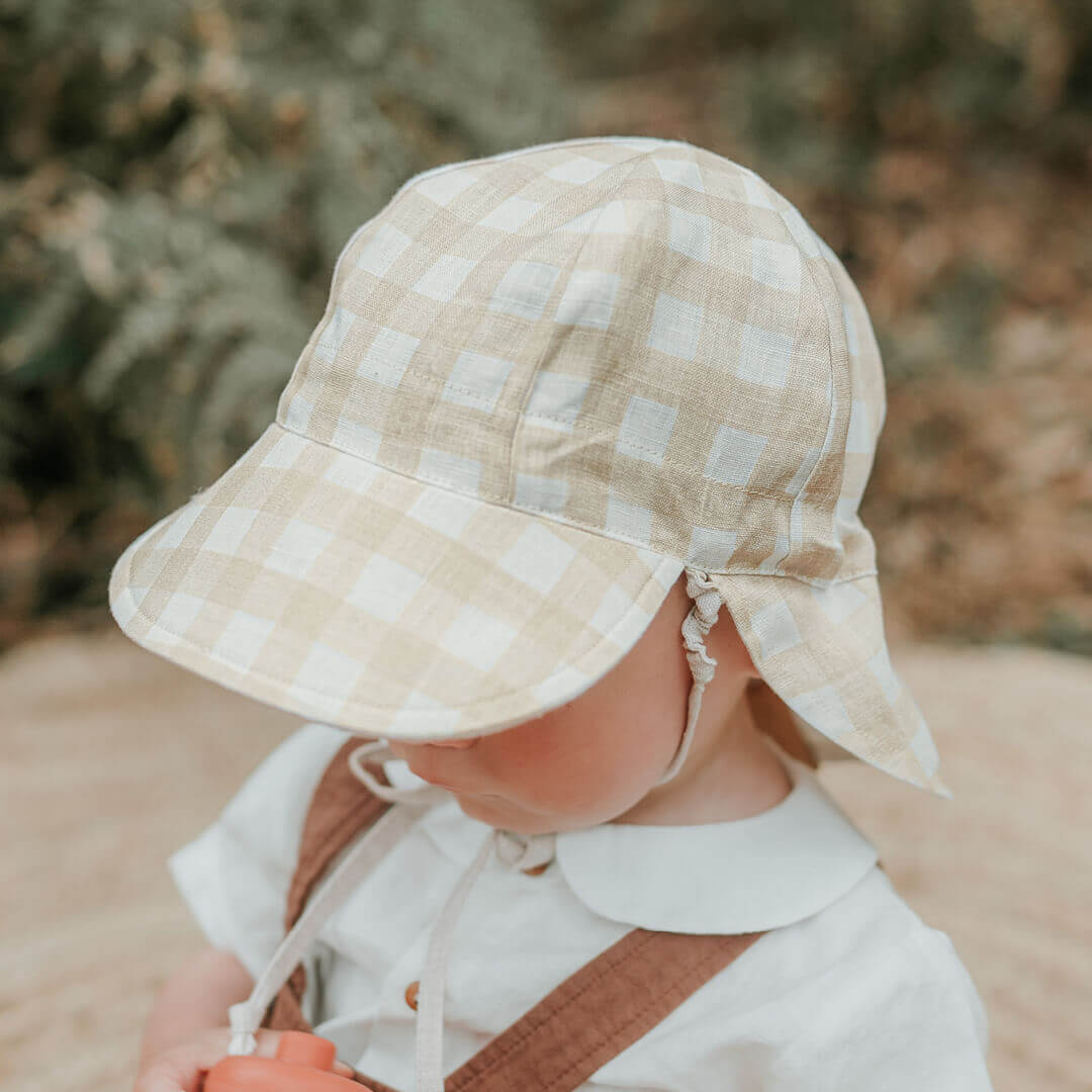 Bedhead Hats 'Lounger' Baby Reversible Flap Sun Hat - Flynn/Flax