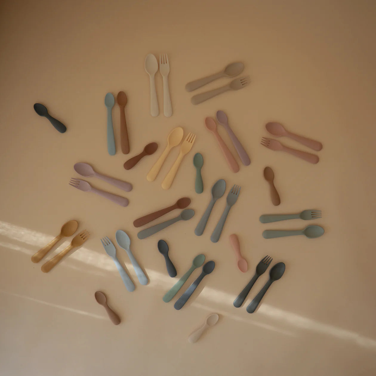 Mushie Silicone Feeding Spoons 2pc - Powder Blue