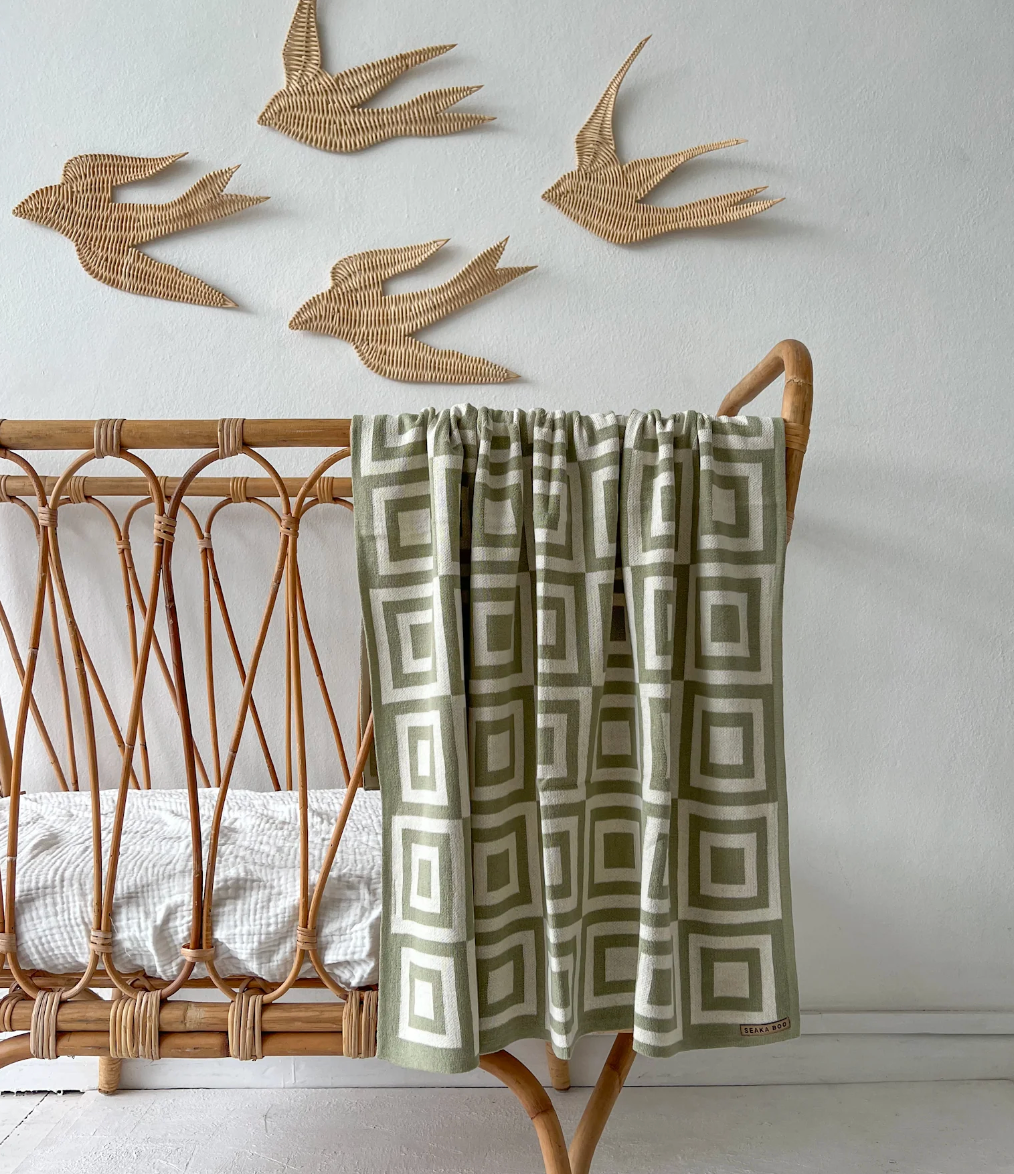 Seaka Boo Beibi Blanket - Green Square