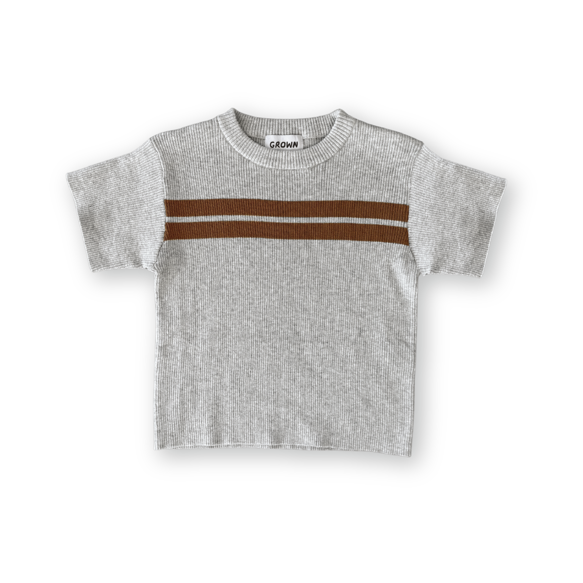 Grown Organic Twin Striped Ribbed Knit Tee