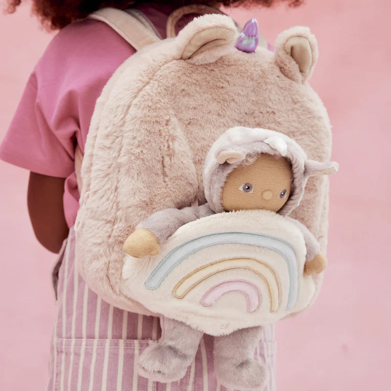 Olliella Hopalong Unicorn Backpack - Pink