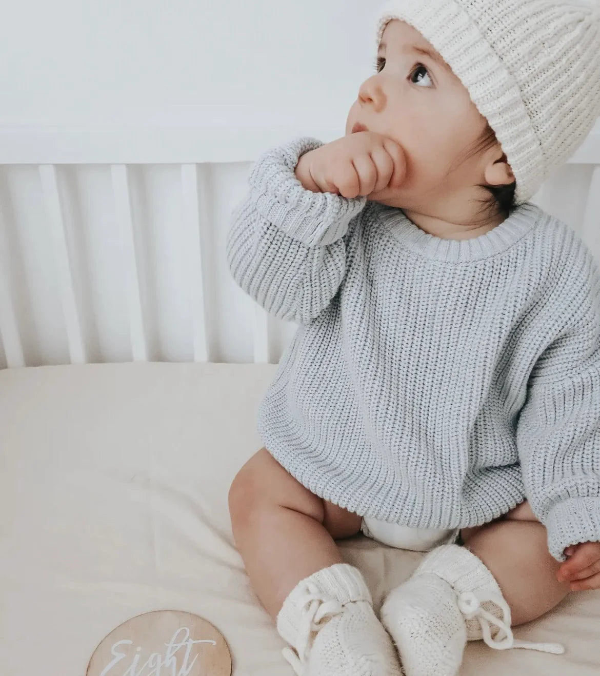 Blossom & Pear Mini Knit Sweater - Powder Blue