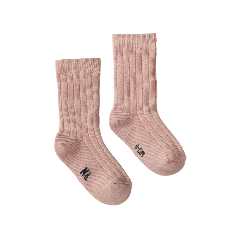 Nature Baby Organic Cotton Rib Socks- Rose Bud