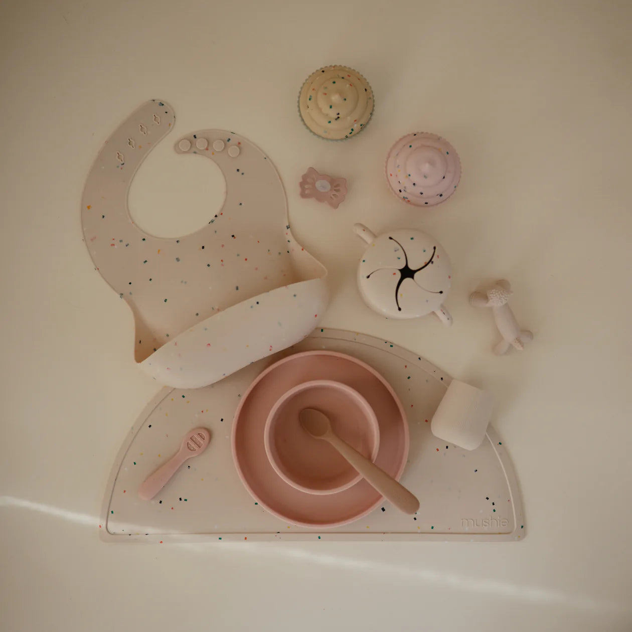 Mushie Silicone Bib - Vanilla Confetti