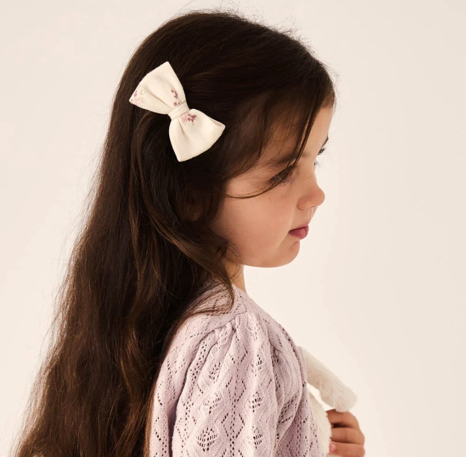 Jamie Kay Organic Cotton Noelle Bow - Lauren Floral Tofu