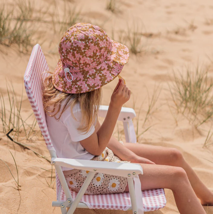 Acorn Kids Magnolia Wide Brim Sunhat -Pink Gold and Cream