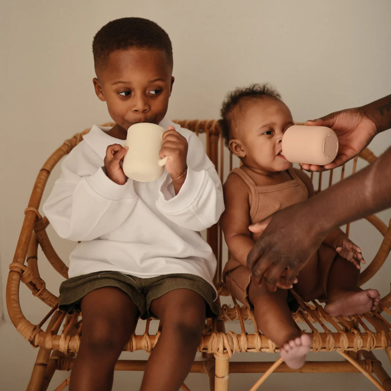 Mushie Silicone Training Cup & Straw - Blush