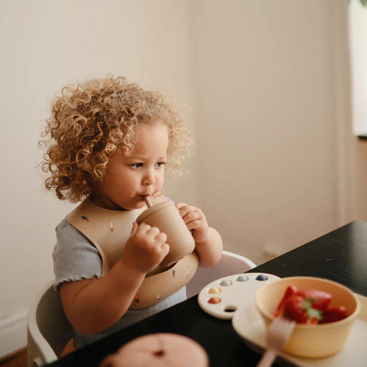 Mushie Silicone Training Cup & Straw - Natural