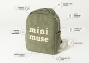 Bam Loves Boo Mini Muse Organic Backpack Large  - Olive