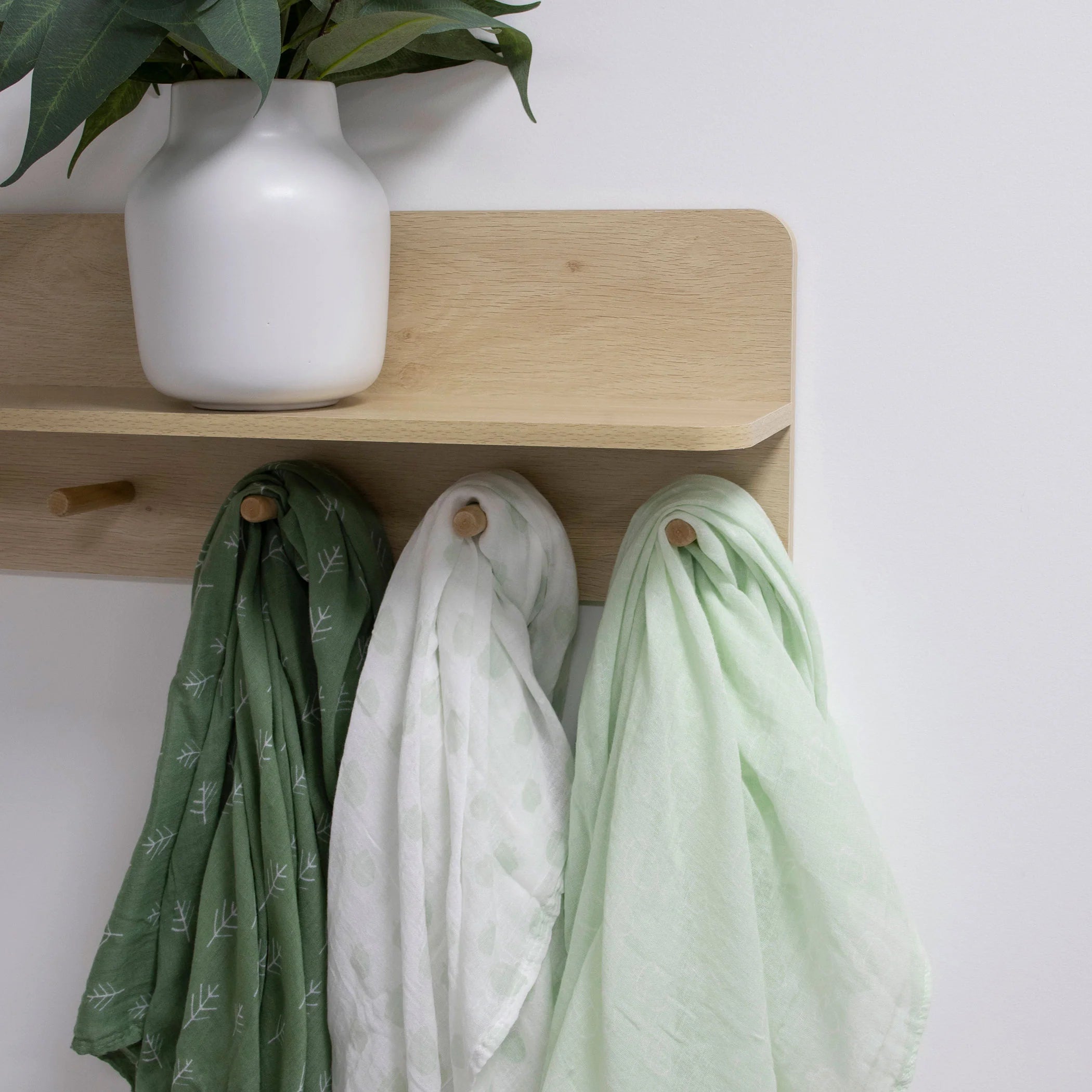 Bubba Blue Nordic 3pk Muslin Wraps Avocado/Forest