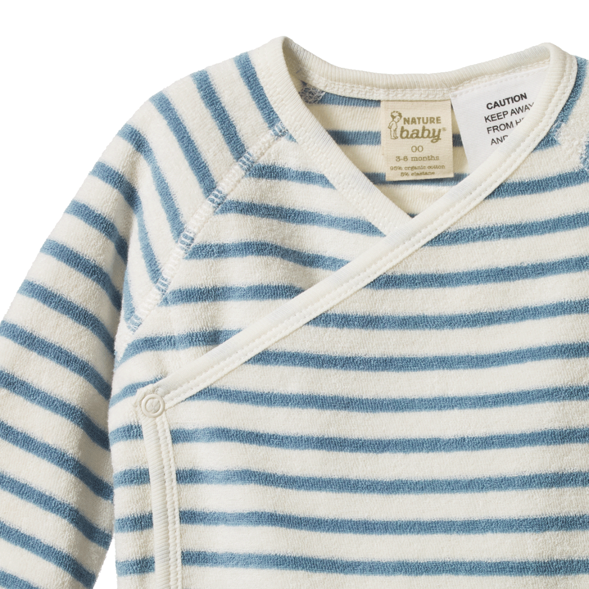 Nature Baby Kimono Jacket- Powder Blue Sailor Stripe