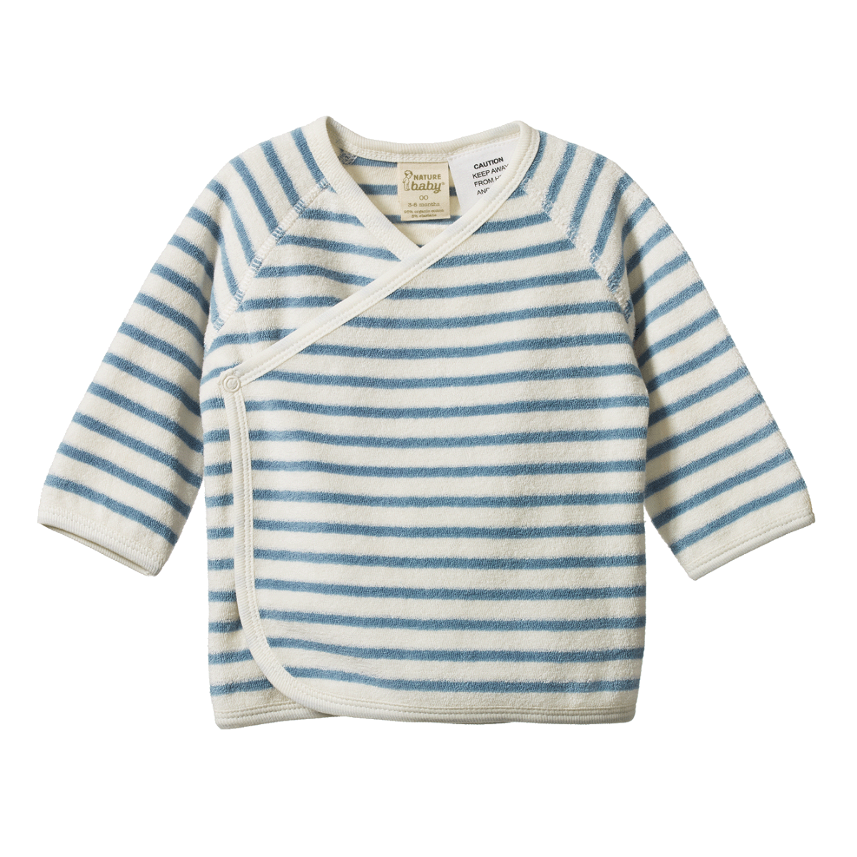 Nature Baby Kimono Jacket- Powder Blue Sailor Stripe