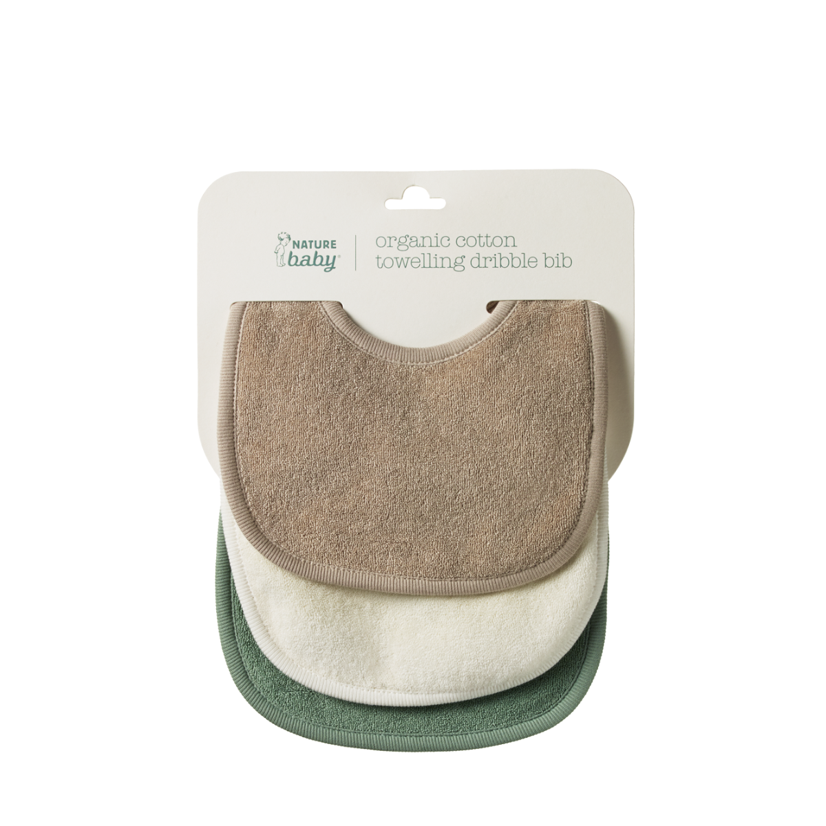 Nature Baby Dribble Bib 3pack- Natural/Nougat/Lilypad