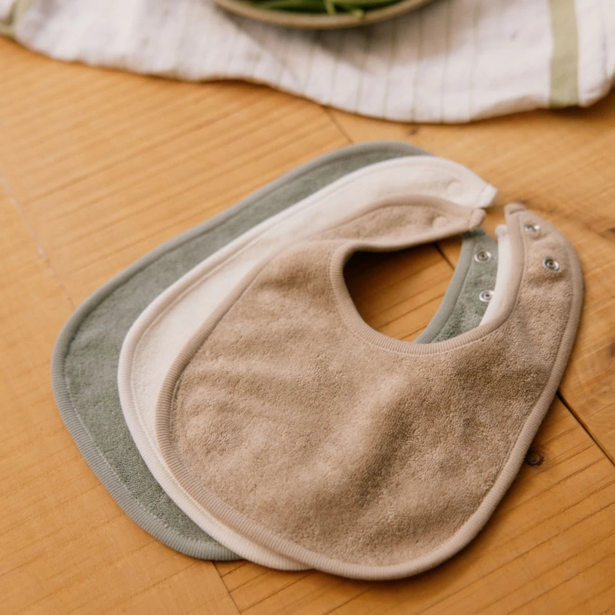 Nature Baby Dribble Bib 3pack- Natural/Nougat/Lilypad