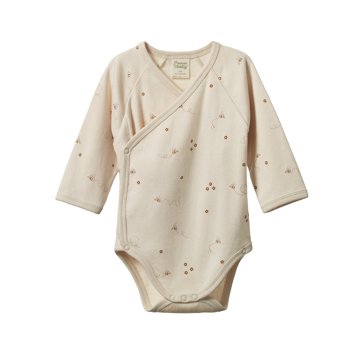 Nature Baby Long Sleeve Kimono Bodysuit - Bumble Bee