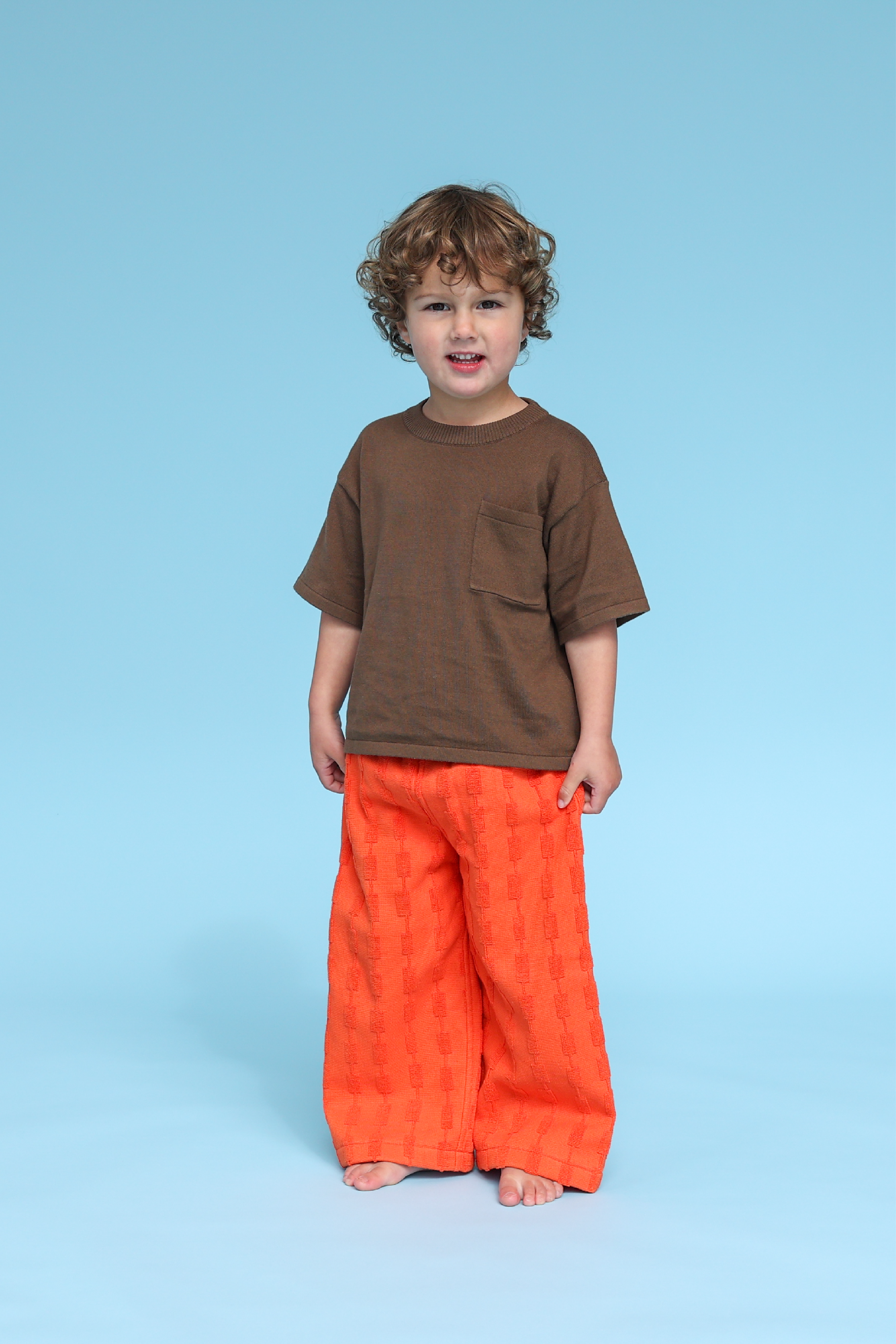 Grown Terry Pant - Blocks Rosso