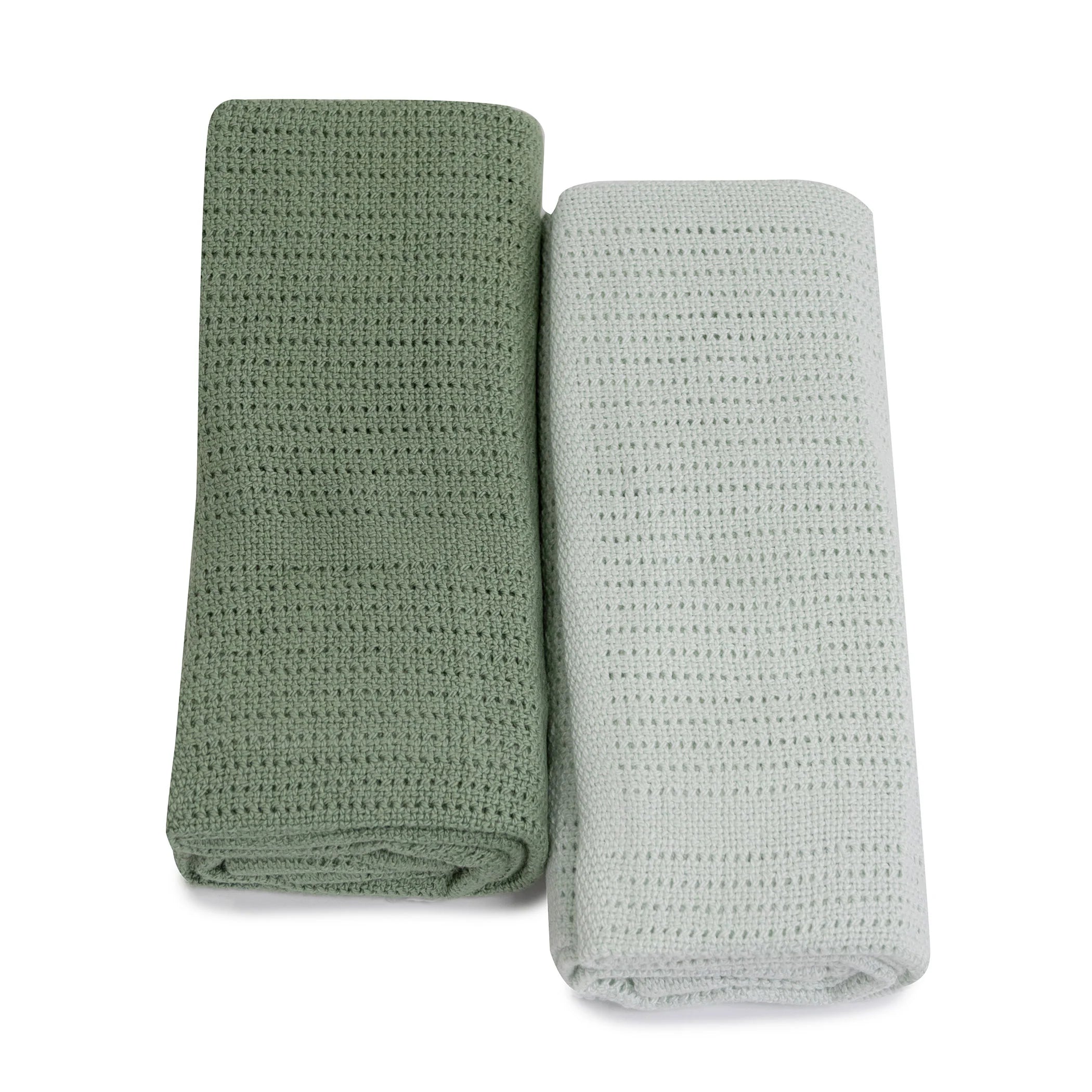 Bubba Blue Nordic 2pk Cellular Blanket Avocado/Forest