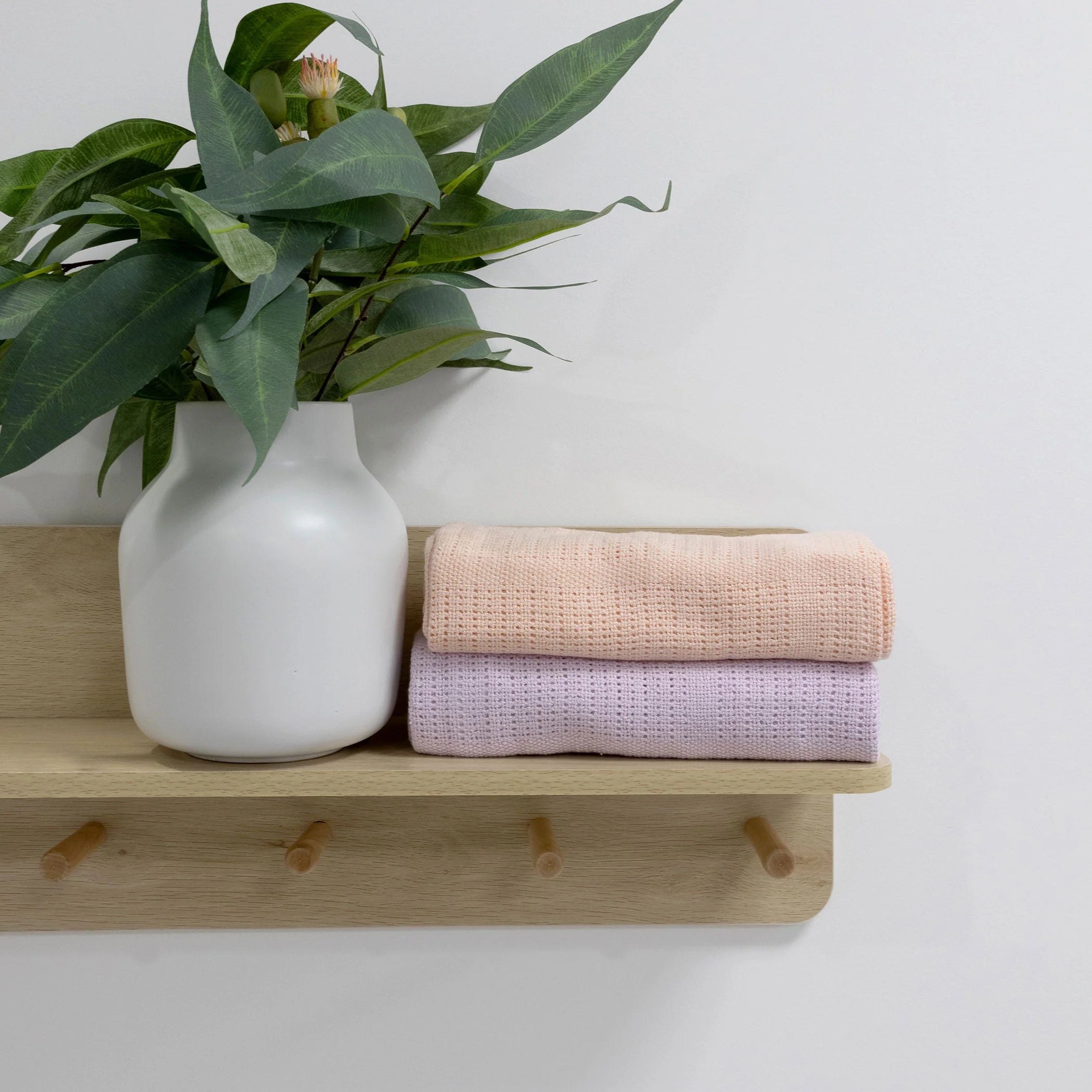 Bubba Blue Nordic 2pk Cellular Blanket Peach/Lilac