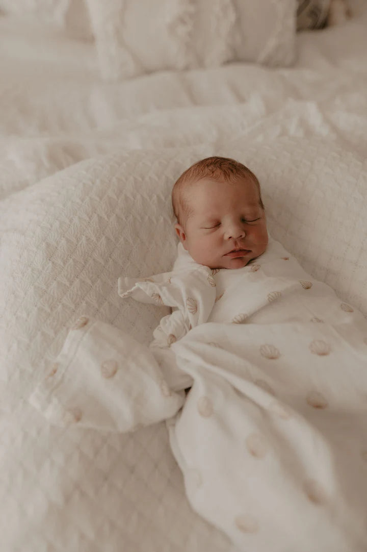 Woven kids Cotton & Bamboo Swaddle - Nude Shell
