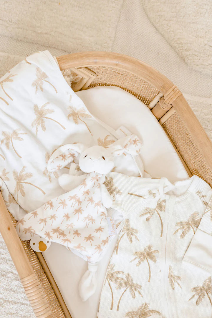 Woven Kids Palm Tree Waffle Zip Suit