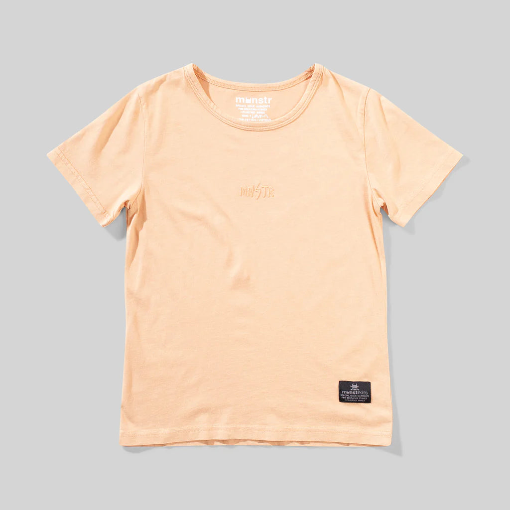 Munster Kids Logo EMB SS Tee Mineral Tee - Peach